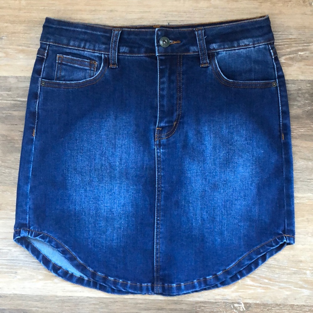 Lucky & Blessed High Rise Jean Skirt